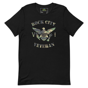 Rock City Veteran Green Camo Virgin Islands Flag Unisex T-Shirt